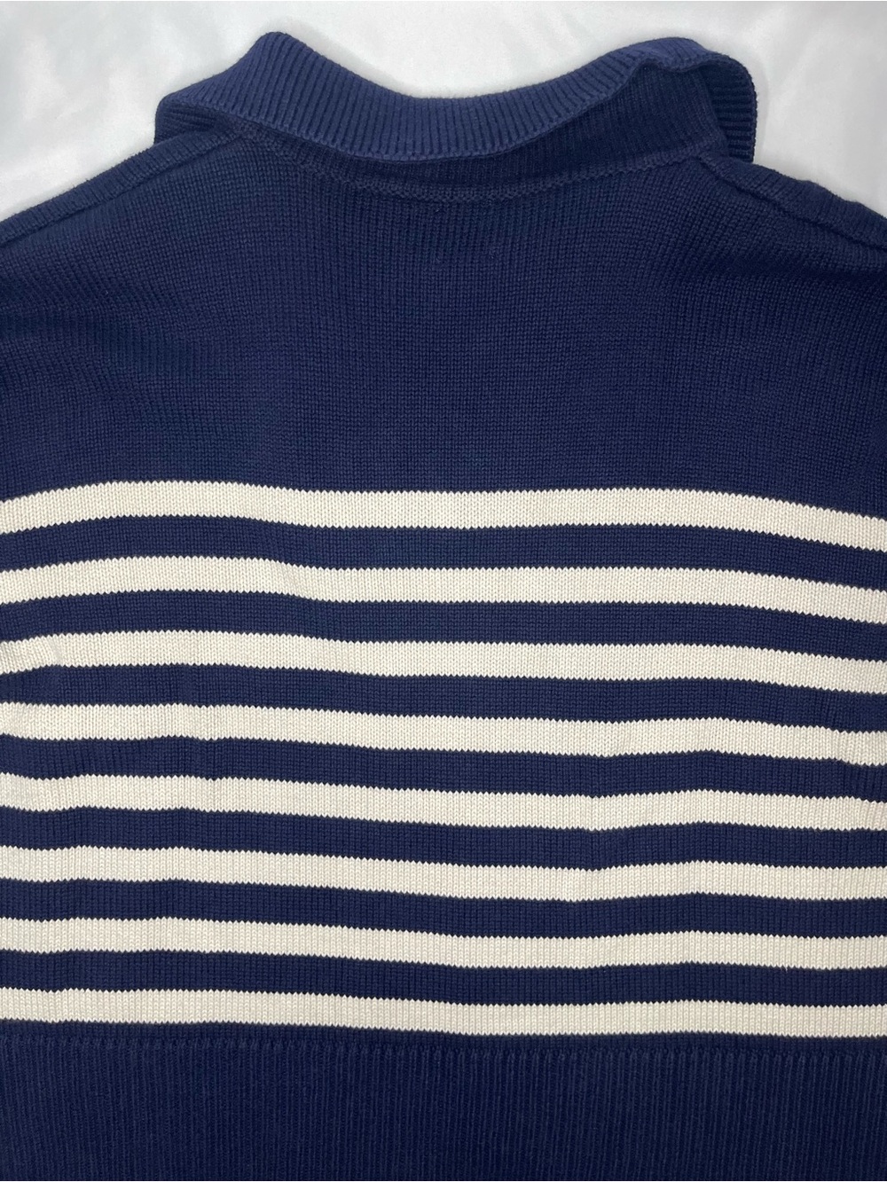 Gap Navy and White Striped Collared Sweater - Picture 10 of 15